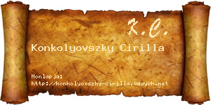 Konkolyovszky Cirilla névjegykártya